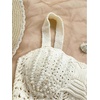image:imageGORGLITTER Womens Crochet Pearl Sundresses Boho Scallop Hem Bodycon Mini Dress Sleeveless Summer Vacation Beach DressesApricot
