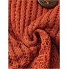 image:imageGORGLITTER Womens Crochet Tops Boho Summer Vacation Going Out Outfits V Neck Long Sleeve Scallop Hem Knit Top Cover UpBurnt Orange
