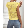 image:imageGORGLITTER Womens Flower Button Up Vintage Eyelet Blouse Dressy Casual Sleeveless Boho Cute Embroidered Western TopsYellow