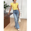 image:imageGORGLITTER Womens Flower Button Up Vintage Eyelet Blouse Dressy Casual Sleeveless Boho Cute Embroidered Western TopsYellow