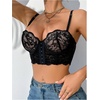 image:imageGORGLITTER Womens Front Closure Push Up Bra Floral Lace Sheer Sexy Underwire Everyday BrasBlack