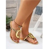 image:imageGORGLITTER Womens Gold Flat Sandals Flip Flops Dressy Metallic Open Toe Thong Summer Beach Vacation Slides Sandals 2026Gold