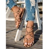 image:imageGORGLITTER Womens Leopard Print Thong Sandals Criss Cross Ankle Strappy Slides On Slip Sandals