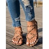 image:imageGORGLITTER Womens Leopard Print Thong Sandals Criss Cross Ankle Strappy Slides On Slip Sandals