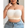 image:imageGORGLITTER Womens Plus Size Strapless Bra Front Closure Wireless Bandeau Bralette Tube TopsApricot