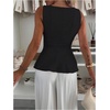 image:imageGORGLITTER Womens Sleeveless Babydoll Peplum Tops Dressy Trendy Elegant Casual Crew Neck Ruffle Going Out Tank TopsBlack