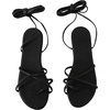 image:imageGORGLITTER Womens Summer Strappy Beach Sandals Thong Tie Up Cute Dressy Vacation Gladiator Lace Up Sandals Shoes 2026Black