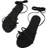 image:imageGORGLITTER Womens Summer Strappy Beach Sandals Thong Tie Up Cute Dressy Vacation Gladiator Lace Up Sandals Shoes 2026Black