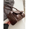 image:imageGORGLITTER Womens Vintage Shoulder Bag Designer Y2k 90s Top Handle HandbagSolid Brown