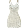 image:imageGORGLITTER Womens Crochet Pearl Sundresses Boho Scallop Hem Bodycon Mini Dress Sleeveless Summer Vacation Beach DressesApricot