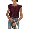 image:imageGORGLITTER Womens Flower Button Up Vintage Eyelet Blouse Dressy Casual Sleeveless Boho Cute Embroidered Western TopsRed
