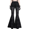 image:imageGORGLITTER Womens Goth Pants Lace Bell Bottom Rave Mesh Flare Leggings High Waisted Sheer Sexy Trousers Concert OutfitsLace Black