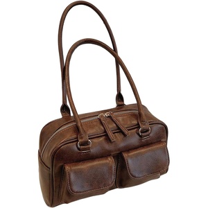 image:imageGORGLITTER Womens Vintage Shoulder Bag Designer Y2k 90s Top Handle HandbagSolid Brown