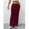 image:imageGORGLITTER Womens Trendy Pencil Long Maxi Skirts High Waisted Skirt  Dressy Casual Straight Skirts for Women Office Work Business Outfits Fitted Bodycon StylishBurgundy