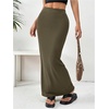 image:imageGORGLITTER Womens Trendy Pencil Long Maxi Skirts High Waisted Skirt  Dressy Casual Straight Skirts for Women Office Work Business Outfits Fitted Bodycon StylishArmy Green