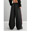 image:imageGORGLITTER Womens Wide Leg Baggy Sweatpants 2025 Gym Color Block Track Pants Drawstring Waist PantsBlack and Red