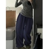 image:imageGORGLITTER Womens Baggy Sweatpants Y2k Drawstring Sweat Pants with Pockets  High Waisted Oversized Sweatpants Deep Pockets Lounging Or Casual Wear Early 2000s VibeBlue