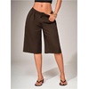 image:imageGORGLITTER Womens Bermuda Shorts Dressy Pleated Wide Leg Dress Shorts  High Waisted Summer Trouser Shorts Casual Business Office Work OutfitsBrown B