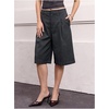 image:imageGORGLITTER Womens Bermuda Shorts Dressy Pleated Wide Leg Dress Shorts  High Waisted Summer Trouser Shorts Casual Business Office Work OutfitsDark Grey