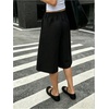 image:imageGORGLITTER Womens Bermuda Shorts Dressy Pleated Wide Leg Dress Shorts  High Waisted Summer Trouser Shorts Casual Business Office Work OutfitsIron Black Solid