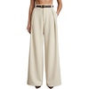 image:imageGORGLITTER Womens Dress Pants Slacks Pleated High Waisted Business Casual Trousers Office Work Palazzo PantsApricot