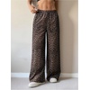 image:imageGORGLITTER Womens Cheetah Print Pants Leopard Wide Leg Sweatpants  Straight Leg Sweats Elastic High Waisted Pants Animal Print Trousers Baggy Bottom Fall OutfitsBrown1