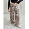 image:imageGORGLITTER Womens Cheetah Print Pants Leopard Wide Leg Sweatpants  Straight Leg Sweats Elastic High Waisted Pants Animal Print Trousers Baggy Bottom Fall OutfitsGrey