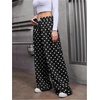 image:imageGORGLITTER Womens Cheetah Print Pants Leopard Wide Leg Sweatpants  Straight Leg Sweats Elastic High Waisted Pants Animal Print Trousers Baggy Bottom Fall OutfitsBlack and White