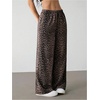 image:imageGORGLITTER Womens Cheetah Print Pants Leopard Wide Leg Sweatpants  Straight Leg Sweats Elastic High Waisted Pants Animal Print Trousers Baggy Bottom Fall OutfitsBrown1