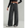 image:imageGORGLITTER Womens Cheetah Print Pants Leopard Wide Leg Sweatpants  Straight Leg Sweats Elastic High Waisted Pants Animal Print Trousers Baggy Bottom Fall OutfitsDark Grey