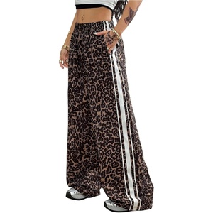 image:imageGORGLITTER Womens Cheetah Leopard Print Pants Wide Leg Low Rise Sweatpants  Animal Print Baggy Striped Trousers Flare Flowy Bottoms Y2K Rave Western Festival OutfitsLeopard