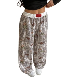 image:imageGORGLITTER Womens Cheetah Print Pants Leopard Wide Leg Sweatpants  Straight Leg Sweats Elastic High Waisted Pants Animal Print Trousers Baggy Bottom Fall OutfitsGrey