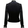 image:imageGORGLITTER Womens Lace Velvet Top Goth Mesh Lantern Long Sleeve Button Down Shirt Blouse Casual Gothic Festival OutfitBlack