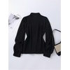 image:imageGORGLITTER Womens Mesh Sheer Button Up Blouse Tops Business Casual Outfits  Sheer Blouses for Women  Button Down Shirts Womens Button Down Blouse Dressy Casual TopsBlack