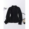 image:imageGORGLITTER Womens Mesh Sheer Button Up Blouse Tops Business Casual Outfits  Sheer Blouses for Women  Button Down Shirts Womens Button Down Blouse Dressy Casual TopsBlack