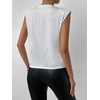 image:imageGORGLITTER Womens Pearl Beaded Top Sleeveless Blouses Dressy Casual Outfit  Crew Neck Shoulder Pad Tee TShirt Fashion Fancy Clothes Summer Vacation Going Out OutfitsSolid White