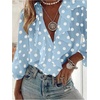 image:imageGORGLITTER Womens Polka Dots Blouse Dressy Ruffle 34 Sleeve V Neck Button Down Shirt Business Casual Office Work TopBlue