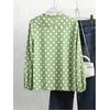 image:imageGORGLITTER Womens Polka Dots Blouse Dressy Ruffle 34 Sleeve V Neck Button Down Shirt Business Casual Office Work TopMint Green