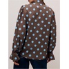 image:imageGORGLITTER Womens Polka Dots Top Blouses Dressy Business Casual Outfits  Button Up Bishop Long Sleeve Tie Front Shirts Work Office Going Out Outfits Elegant Fancy ClothesBrown