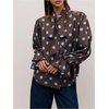 image:imageGORGLITTER Womens Polka Dots Top Blouses Dressy Business Casual Outfits  Button Up Bishop Long Sleeve Tie Front Shirts Work Office Going Out Outfits Elegant Fancy ClothesBrown