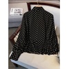 image:imageGORGLITTER Womens Polka Dots Top Blouses Dressy Business Casual Outfits  Button Up Bishop Long Sleeve Tie Front Shirts Work Office Going Out Outfits Elegant Fancy ClothesBlack
