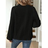image:imageGORGLITTER Womens Prairie Linen Peasant Blouses Boho Embroidered Tops  Bishop Long Sleeve V Neck Shirt Western Cowgirl Hippie Clothes Dressy Casual Going Out OutfitsBlack
