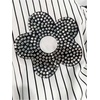 image:imageGORGLITTER Womens Rhinestone Top Blouses Dressy Business Casual Outfits  Floral Striped Button Up Long Sleeve Shirts Work Office Outfits Fall Fancy ClothesBlack and White
