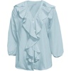 image:imageGORGLITTER Womens Ruffled Top Blouses Dressy Business Casual Outfits  Button Up Long Sleeve V Neck Shirts Work Office Outfits Elegant Fancy ClothesBlue