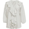 image:imageGORGLITTER Womens Ruffled Top Blouses Dressy Business Casual Outfits  Button Up Long Sleeve V Neck Shirts Work Office Outfits Elegant Fancy ClothesWhite