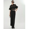 image:imageGORGLITTER Womens Sheer Mesh Crop Top Button Up Shirts Puff Sleeve Blouse  Sheer Tops for Women Blouses Dressy Casual Concert Going Out Top Crop Button Down ShirtsBlack