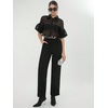 image:imageGORGLITTER Womens Sheer Mesh Crop Top Button Up Shirts Puff Sleeve Blouse  Sheer Tops for Women Blouses Dressy Casual Concert Going Out Top Crop Button Down ShirtsBlack