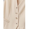 image:imageGORGLITTER Womens Sleeveless Top Blazer Vest Button Up Suit Vest Blouse  Asymmetrical Button Up Wrap Vest Ruffle Hem Dressy Vest Blouse Business Office Work Suit Vest TopApricot