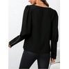 image:imageGORGLITTER Womens Work Blouse Long Sleeve Business Dressy Office Outfits  Button Back Leg of Mutton Tops Business Attire Corporate Clothes Fall Outfits Office Wear 2026Black Zipper