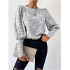 image:imageGORGLITTER Womens Work Blouse Long Sleeve Business Dressy Office Outfits  Button Back Leg of Mutton Tops Business Attire Corporate Clothes Fall Outfits Office Wear 2026White Graphic